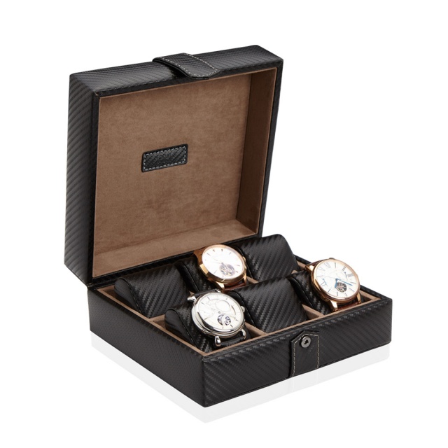 Gallante Carbon Etui för 6 klockor