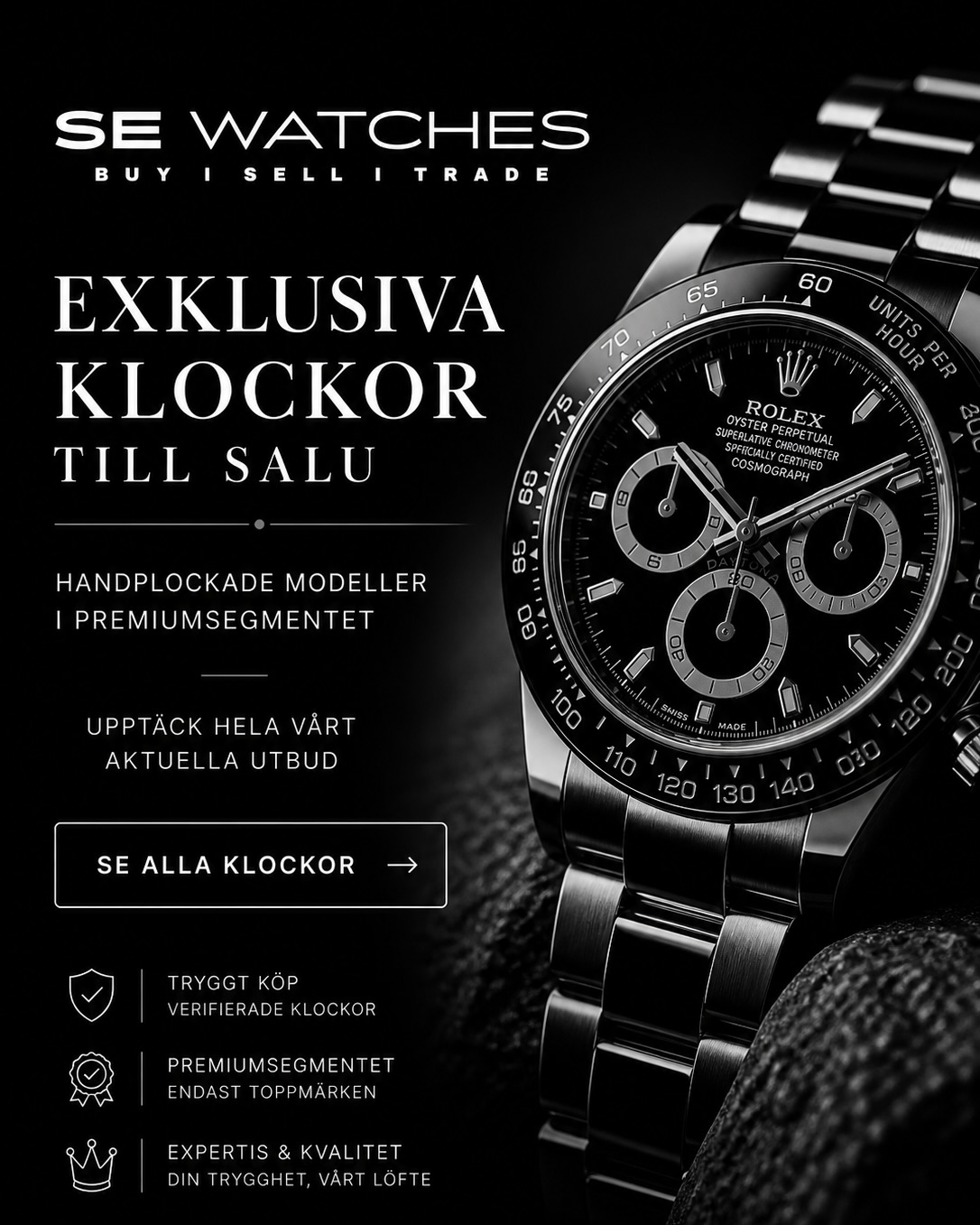 Exklusiva klockor till salu